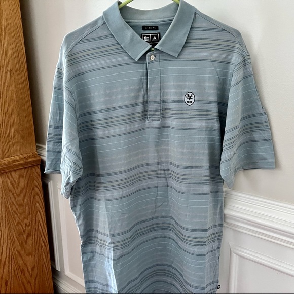 adidas Other - New Adidas Large Gray Striped Short Sleeve Athletic Golf Polo Shirt
